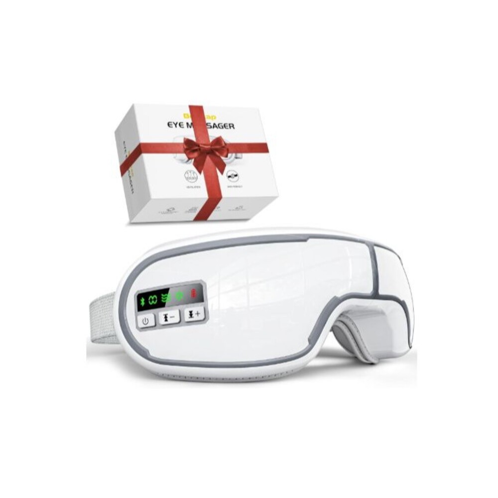 Eye Massager with Heat & Bluetooth Music, Massaging Eye Mask Migraines Relief